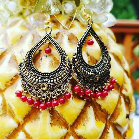 Estate Jewelry - SOLD! | RED Bohemian Beaded Earrings